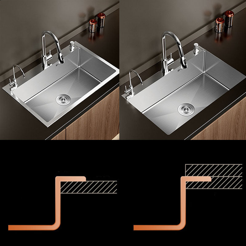 Modern Workstation Sink Stainless Steel with Drain Assembly and Faucet Kitchen Sink Clearhalo 'Home Improvement' 'home_improvement' 'home_improvement_kitchen_sinks' 'Kitchen Remodel & Kitchen Fixtures' 'Kitchen Sinks & Faucet Components' 'Kitchen Sinks' 'kitchen_sinks' 6176579