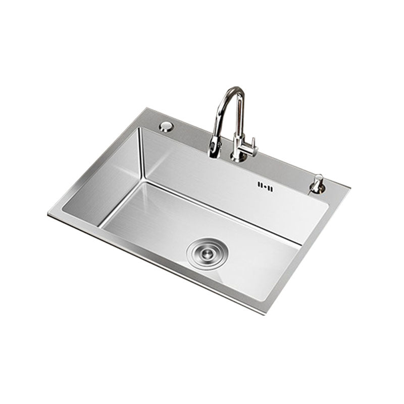 Modern Workstation Sink Stainless Steel with Drain Assembly and Faucet Kitchen Sink Clearhalo 'Home Improvement' 'home_improvement' 'home_improvement_kitchen_sinks' 'Kitchen Remodel & Kitchen Fixtures' 'Kitchen Sinks & Faucet Components' 'Kitchen Sinks' 'kitchen_sinks' 6176593