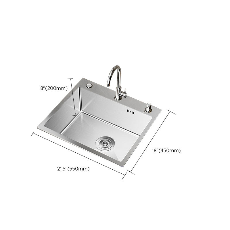 Modern Workstation Sink Stainless Steel with Drain Assembly and Faucet Kitchen Sink Clearhalo 'Home Improvement' 'home_improvement' 'home_improvement_kitchen_sinks' 'Kitchen Remodel & Kitchen Fixtures' 'Kitchen Sinks & Faucet Components' 'Kitchen Sinks' 'kitchen_sinks' 6176595