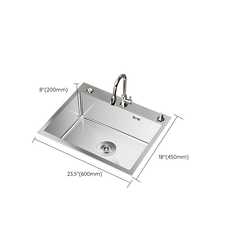 Modern Workstation Sink Stainless Steel with Drain Assembly and Faucet Kitchen Sink Clearhalo 'Home Improvement' 'home_improvement' 'home_improvement_kitchen_sinks' 'Kitchen Remodel & Kitchen Fixtures' 'Kitchen Sinks & Faucet Components' 'Kitchen Sinks' 'kitchen_sinks' 6176600