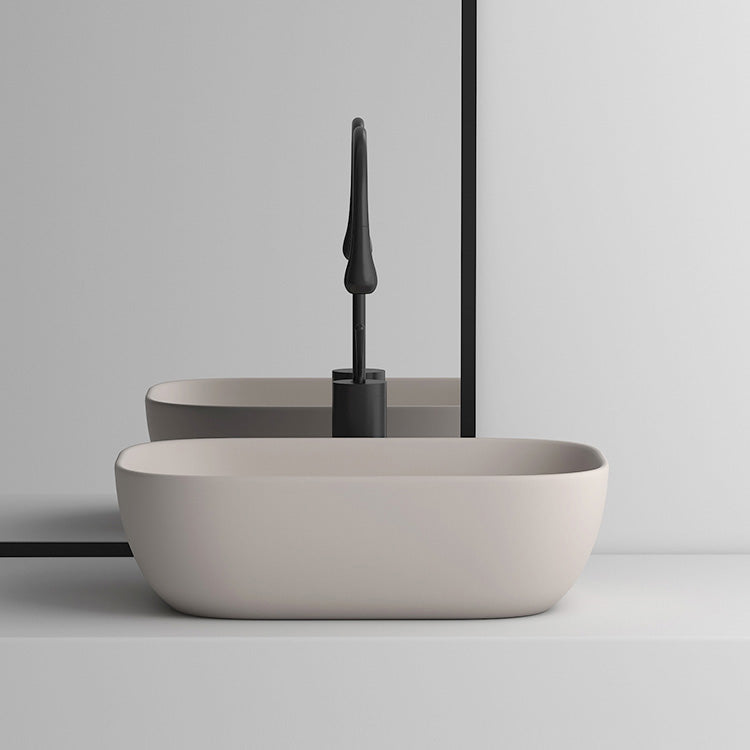 Modern Bathroom Sink Pop-Up Drain Porcelain Solid Color Oval-Shape Vessel Clearhalo 'Bathroom Remodel & Bathroom Fixtures' 'Bathroom Sinks & Faucet Components' 'Bathroom Sinks' 'bathroom_sink' 'Home Improvement' 'home_improvement' 'home_improvement_bathroom_sink' 6176871
