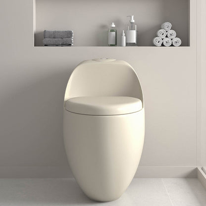 Siphon Jet Flush Toilet Floor Mounted All-In-One Urine Toilet Beige 10"