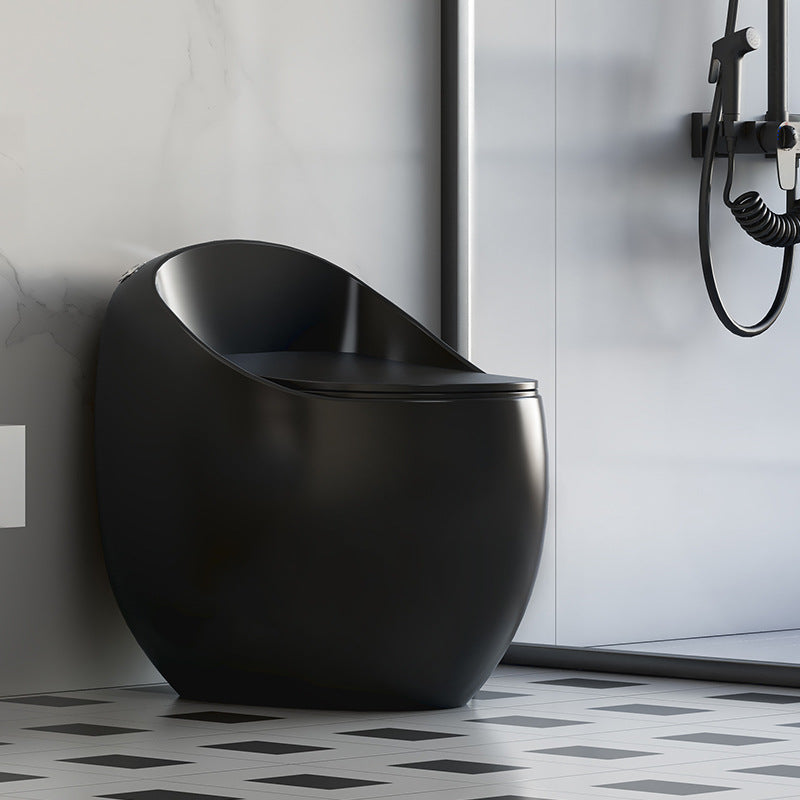 Floor Mount Flush Toilet Modern Concealed Tank One-Piece Toilet with Slow Close Seat Black Clearhalo 'Bathroom Remodel & Bathroom Fixtures' 'Home Improvement' 'home_improvement' 'home_improvement_toilets' 'Toilets & Bidets' 'Toilets' 6177145