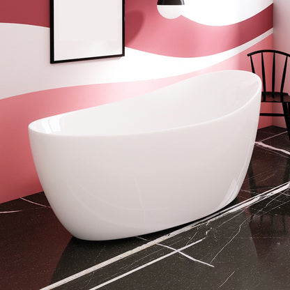 Acrylic Oval Bathtub for Bathroom Modern Soaking Freestanding Tub 52"L x 30"W x 28"H Clearhalo 'Bathroom Remodel & Bathroom Fixtures' 'Bathtubs' 'Home Improvement' 'home_improvement' 'home_improvement_bathtubs' 'Showers & Bathtubs' 6180649