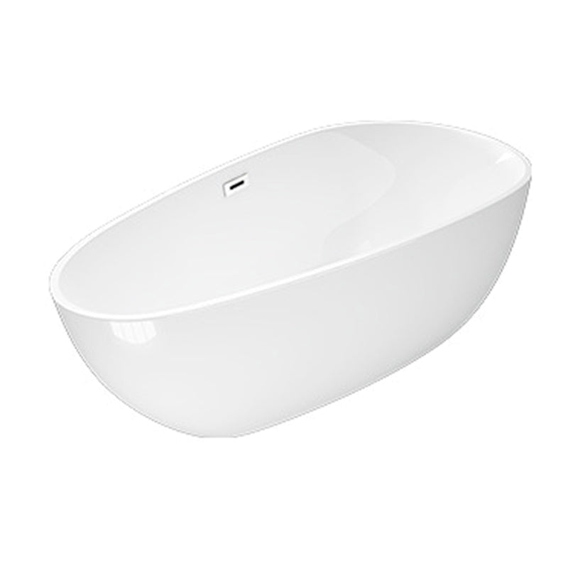Matte Finish Oval Bathtub with Drain and Overflow Trim Acrylic Soaking Freestanding Tub Clearhalo 'Bathroom Remodel & Bathroom Fixtures' 'Bathtubs' 'Home Improvement' 'home_improvement' 'home_improvement_bathtubs' 'Showers & Bathtubs' 6180668