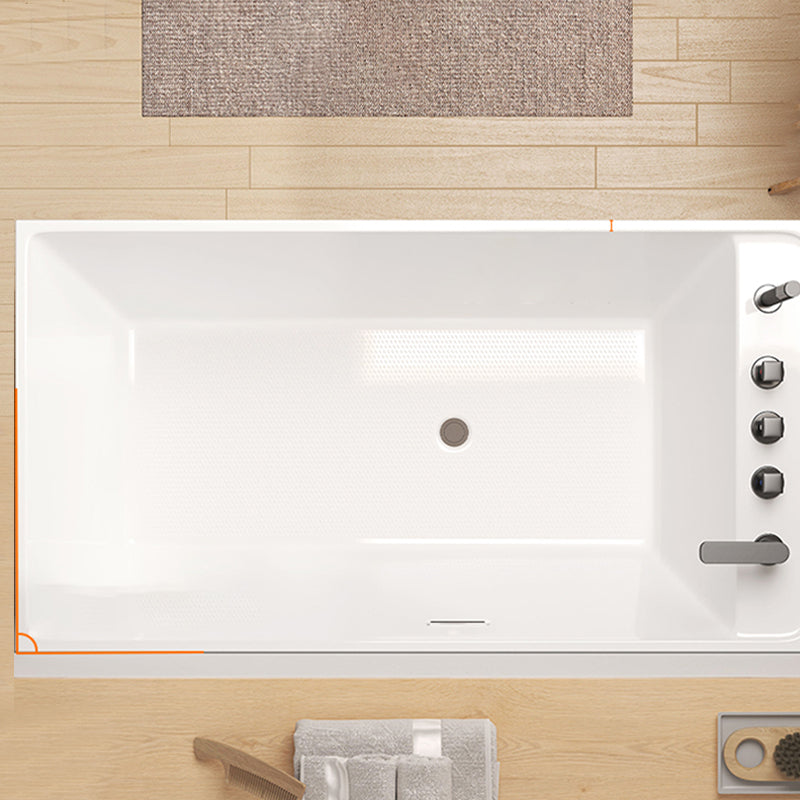 Rectangle Soaking Bathtub Freestanding Acrylic Bathtub with Faucet Clearhalo 'Bathroom Remodel & Bathroom Fixtures' 'Bathtubs' 'Home Improvement' 'home_improvement' 'home_improvement_bathtubs' 'Showers & Bathtubs' 6180679