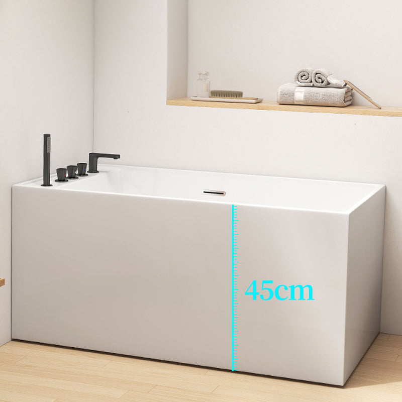Rectangle Soaking Bathtub Freestanding Acrylic Bathtub with Faucet Clearhalo 'Bathroom Remodel & Bathroom Fixtures' 'Bathtubs' 'Home Improvement' 'home_improvement' 'home_improvement_bathtubs' 'Showers & Bathtubs' 6180682