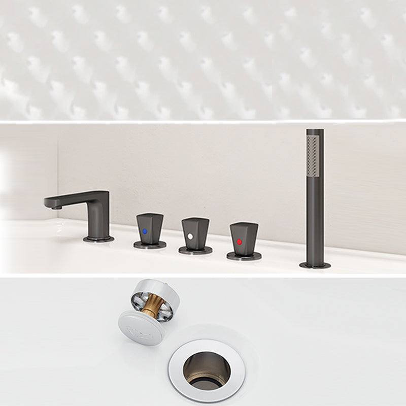 Rectangle Soaking Bathtub Freestanding Acrylic Bathtub with Faucet Clearhalo 'Bathroom Remodel & Bathroom Fixtures' 'Bathtubs' 'Home Improvement' 'home_improvement' 'home_improvement_bathtubs' 'Showers & Bathtubs' 6180686