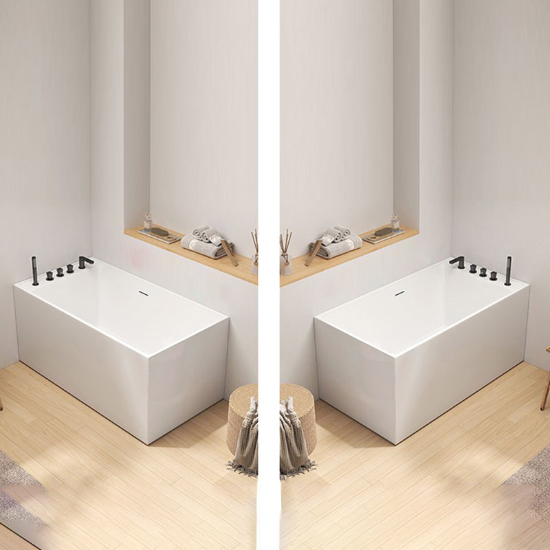 Rectangle Soaking Bathtub Freestanding Acrylic Bathtub with Faucet Clearhalo 'Bathroom Remodel & Bathroom Fixtures' 'Bathtubs' 'Home Improvement' 'home_improvement' 'home_improvement_bathtubs' 'Showers & Bathtubs' 6180687