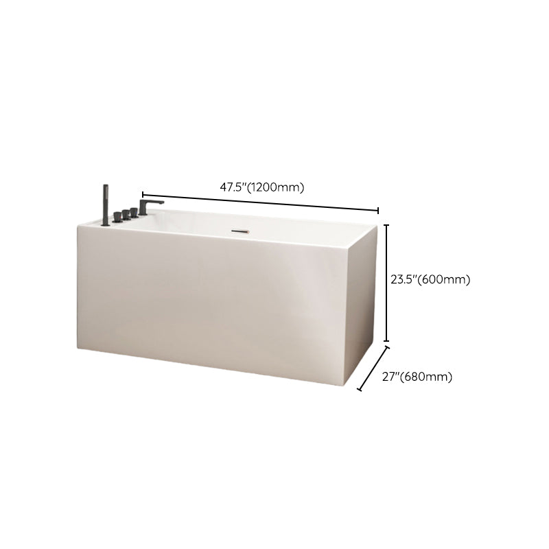 Rectangle Soaking Bathtub Freestanding Acrylic Bathtub with Faucet Clearhalo 'Bathroom Remodel & Bathroom Fixtures' 'Bathtubs' 'Home Improvement' 'home_improvement' 'home_improvement_bathtubs' 'Showers & Bathtubs' 6180688