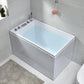 Modern Rectangle Bathtub with Drain White Acrylic Soaking Tub 39"L x 26"W x 25"H Left Tub with Silver 5-Piece Set Clearhalo 'Bathroom Remodel & Bathroom Fixtures' 'Bathtubs' 'Home Improvement' 'home_improvement' 'home_improvement_bathtubs' 'Showers & Bathtubs' 6182316