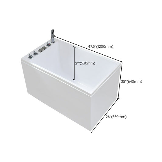 Modern Rectangle Bathtub with Drain White Acrylic Soaking Tub Clearhalo 'Bathroom Remodel & Bathroom Fixtures' 'Bathtubs' 'Home Improvement' 'home_improvement' 'home_improvement_bathtubs' 'Showers & Bathtubs' 6182338