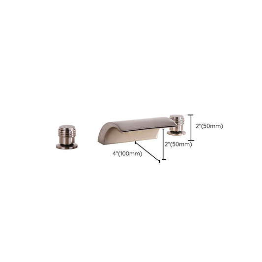 2-Handle Brushed Nickel Widespread Faucet 3-Hole Widespread Bathroom Sink Faucet in Chrome Clearhalo 'Bathroom Remodel & Bathroom Fixtures' 'Bathroom Sink Faucets' 'Bathroom Sinks & Faucet Components' 'bathroom_sink_faucets' 'Home Improvement' 'home_improvement' 'home_improvement_bathroom_sink_faucets' 6184263