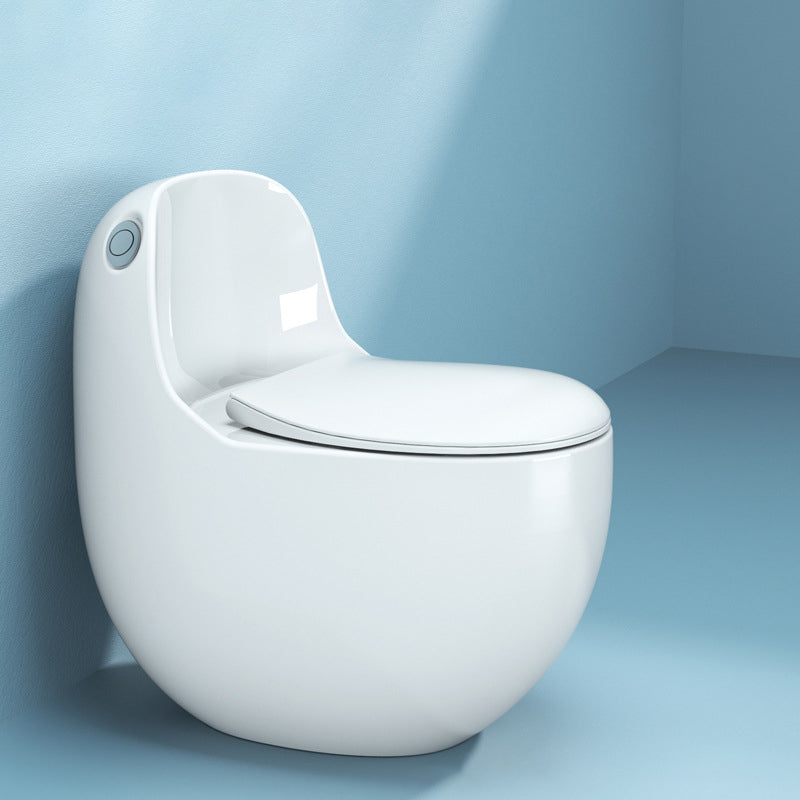 Modern White Siphon Jet Toilet Bowl Floor Mount Flush Toilet with Toilet Seat 14" Clearhalo 'Bathroom Remodel & Bathroom Fixtures' 'Home Improvement' 'home_improvement' 'home_improvement_toilets' 'Toilets & Bidets' 'Toilets' 6191055
