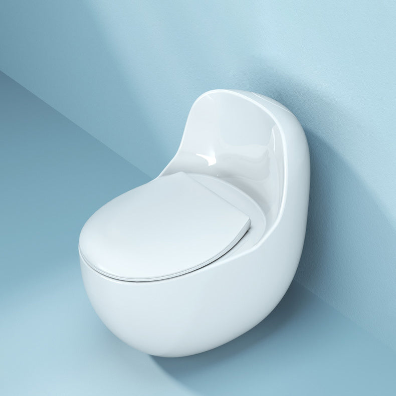 Modern White Siphon Jet Toilet Bowl Floor Mount Flush Toilet with Toilet Seat 16" Clearhalo 'Bathroom Remodel & Bathroom Fixtures' 'Home Improvement' 'home_improvement' 'home_improvement_toilets' 'Toilets & Bidets' 'Toilets' 6191056