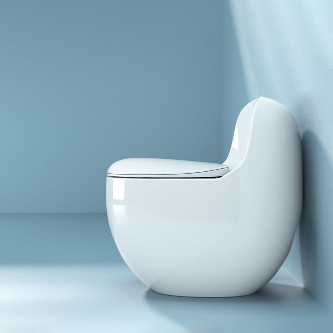 Modern White Siphon Jet Toilet Bowl Floor Mount Flush Toilet with Toilet Seat Clearhalo 'Bathroom Remodel & Bathroom Fixtures' 'Home Improvement' 'home_improvement' 'home_improvement_toilets' 'Toilets & Bidets' 'Toilets' 6191058