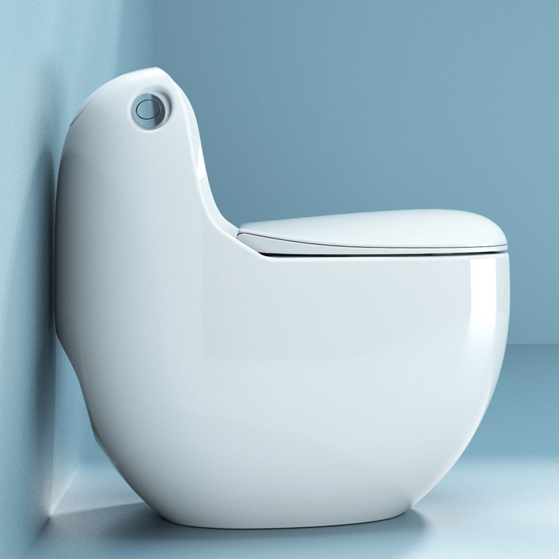 Modern White Siphon Jet Toilet Bowl Floor Mount Flush Toilet with Toilet Seat Clearhalo 'Bathroom Remodel & Bathroom Fixtures' 'Home Improvement' 'home_improvement' 'home_improvement_toilets' 'Toilets & Bidets' 'Toilets' 6191071