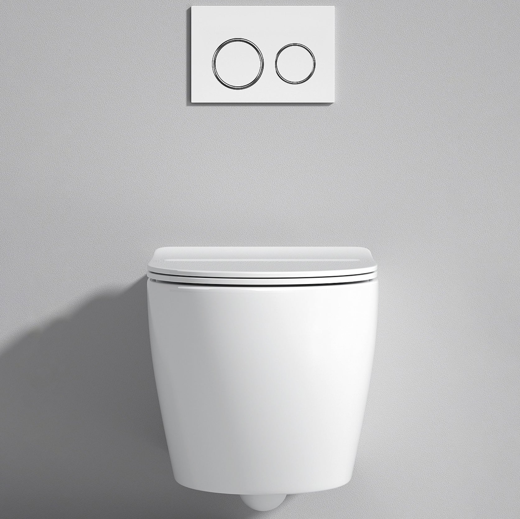 Modern White Flush Toilet Wall Hung One-Piece Toilet with Slow Close Seat Clearhalo 'Bathroom Remodel & Bathroom Fixtures' 'Home Improvement' 'home_improvement' 'home_improvement_toilets' 'Toilets & Bidets' 'Toilets' 6191125