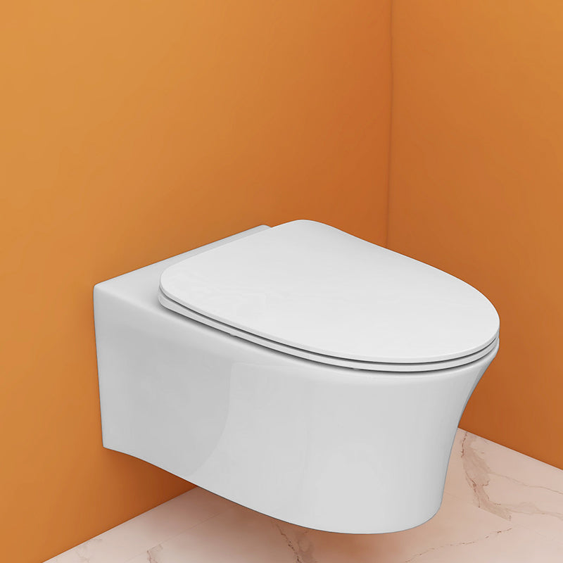 Modern Siphon Jet Toilet Bowl Wall Mount Flush Toilet with Seat for Bathroom 15"L x 21"W x 11"H Toilet Only Clearhalo 'Bathroom Remodel & Bathroom Fixtures' 'Home Improvement' 'home_improvement' 'home_improvement_toilets' 'Toilets & Bidets' 'Toilets' 6191147