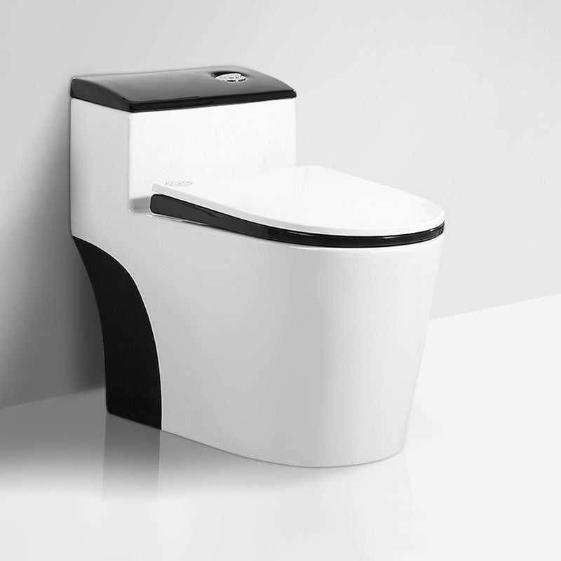 Modern Floor Mounted Toilet Bowl One-Piece Toilet for Washroom 16"L x 28"W x 25"H Black White Clearhalo 'Bathroom Remodel & Bathroom Fixtures' 'Home Improvement' 'home_improvement' 'home_improvement_toilets' 'Toilets & Bidets' 'Toilets' 6191188