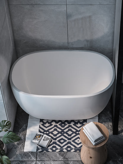 Modern Oval Soaking Bath Tub Freestanding Acrylic-Fiberglass Bath Tub 31"L x 24"W x 27"H Tub