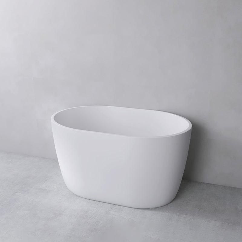 Modern Oval Soaking Bath Tub Freestanding Acrylic-Fiberglass Bath Tub 43"L x 28"W x 24"H Tub Clearhalo 'Bathroom Remodel & Bathroom Fixtures' 'Bathtubs' 'Home Improvement' 'home_improvement' 'home_improvement_bathtubs' 'Showers & Bathtubs' 6193974
