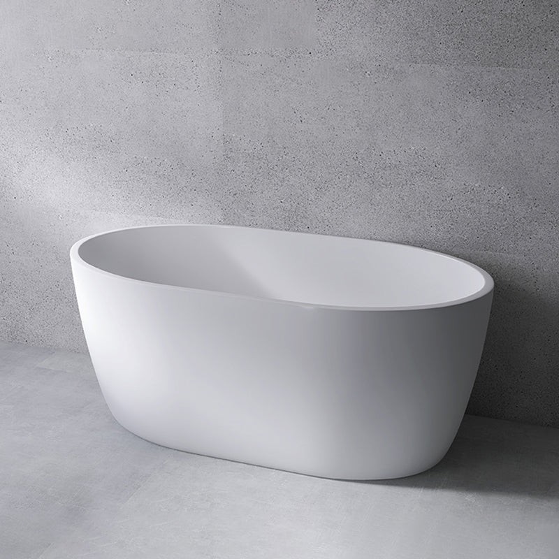Modern Oval Soaking Bath Tub Freestanding Acrylic-Fiberglass Bath Tub 55"L x 27.5"W x 23.5"H Tub Clearhalo 'Bathroom Remodel & Bathroom Fixtures' 'Bathtubs' 'Home Improvement' 'home_improvement' 'home_improvement_bathtubs' 'Showers & Bathtubs' 6193978