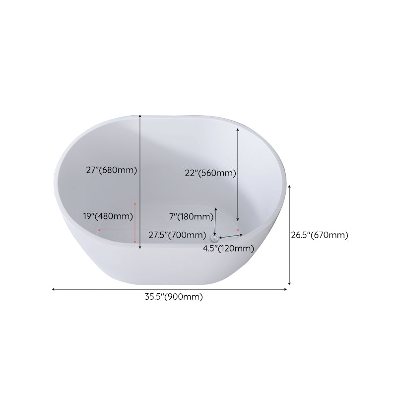 Modern Oval Soaking Bath Tub Freestanding Acrylic-Fiberglass Bath Tub Clearhalo 'Bathroom Remodel & Bathroom Fixtures' 'Bathtubs' 'Home Improvement' 'home_improvement' 'home_improvement_bathtubs' 'Showers & Bathtubs' 6193981