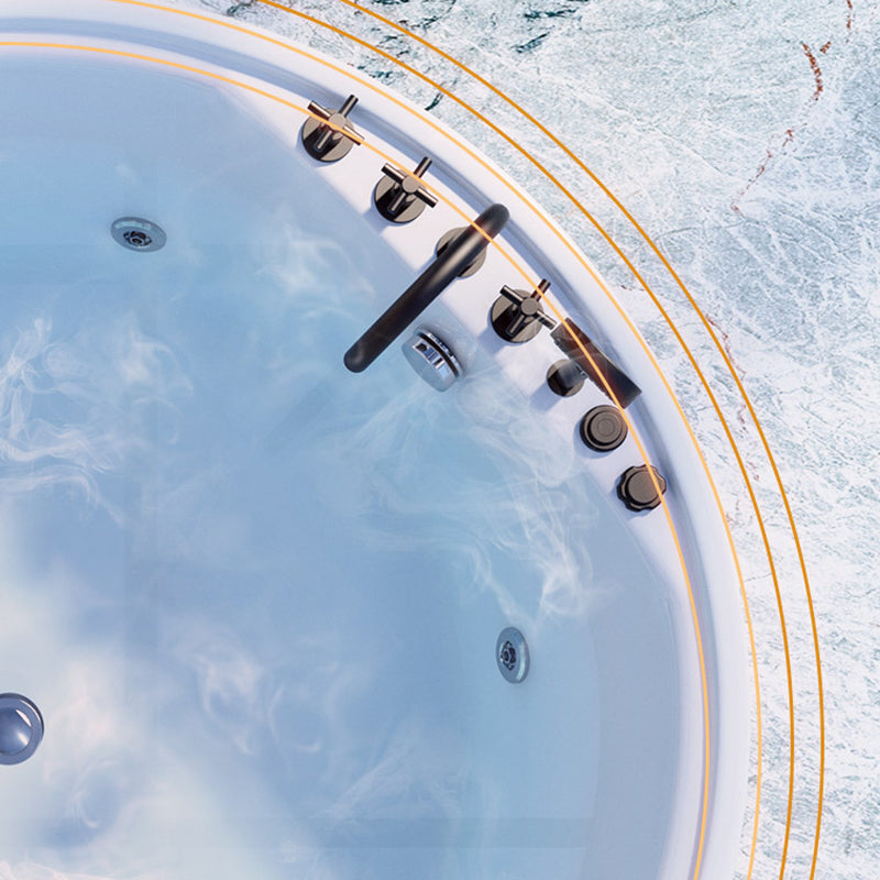 Round Freestanding Soaking Bathtub Modern Acrylic-Fiberglass White Bathtub Clearhalo 'Bathroom Remodel & Bathroom Fixtures' 'Bathtubs' 'Home Improvement' 'home_improvement' 'home_improvement_bathtubs' 'Showers & Bathtubs' 6193996