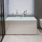 Acrylic Rectangular Back to Wall Bath Tub Freestanding Bathtub with Center Drain Clearhalo 'Bathroom Remodel & Bathroom Fixtures' 'Bathtubs' 'Home Improvement' 'home_improvement' 'home_improvement_bathtubs' 'Showers & Bathtubs' 6194015