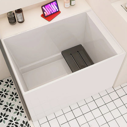 Back to Wall Freestanding Bathtub Modern Rectangular Acrylic Bathtub Right Tub Clearhalo 'Bathroom Remodel & Bathroom Fixtures' 'Bathtubs' 'Home Improvement' 'home_improvement' 'home_improvement_bathtubs' 'Showers & Bathtubs' 6194030