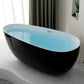 Contemporary Soaking Freestanding Bathtub Acrylic-Fiberglass Oval Bathtub Black Tub Clearhalo 'Bathroom Remodel & Bathroom Fixtures' 'Bathtubs' 'Home Improvement' 'home_improvement' 'home_improvement_bathtubs' 'Showers & Bathtubs' 6194055