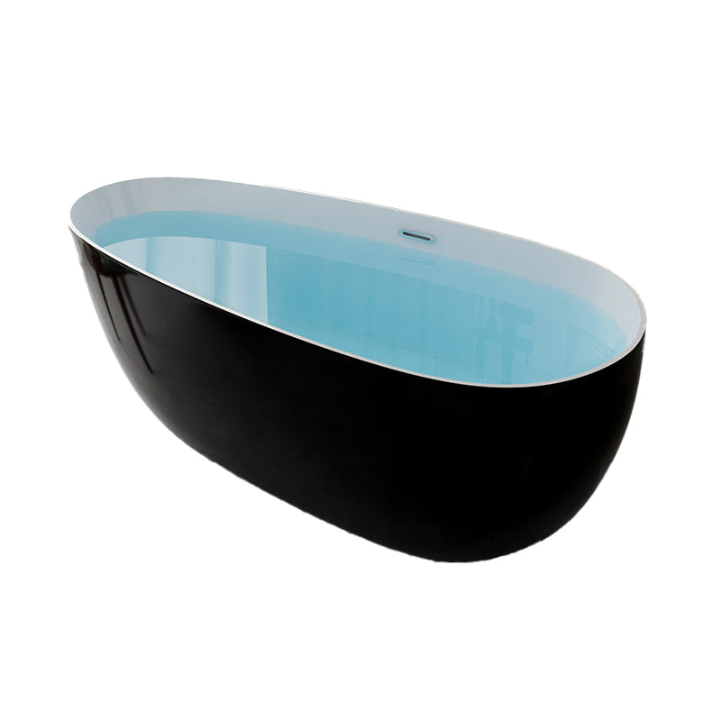 Contemporary Soaking Freestanding Bathtub Acrylic-Fiberglass Oval Bathtub Clearhalo 'Bathroom Remodel & Bathroom Fixtures' 'Bathtubs' 'Home Improvement' 'home_improvement' 'home_improvement_bathtubs' 'Showers & Bathtubs' 6194060