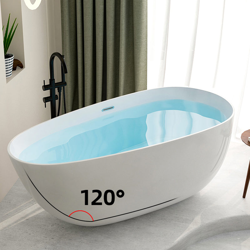 Contemporary Soaking Freestanding Bathtub Acrylic-Fiberglass Oval Bathtub Clearhalo 'Bathroom Remodel & Bathroom Fixtures' 'Bathtubs' 'Home Improvement' 'home_improvement' 'home_improvement_bathtubs' 'Showers & Bathtubs' 6194069