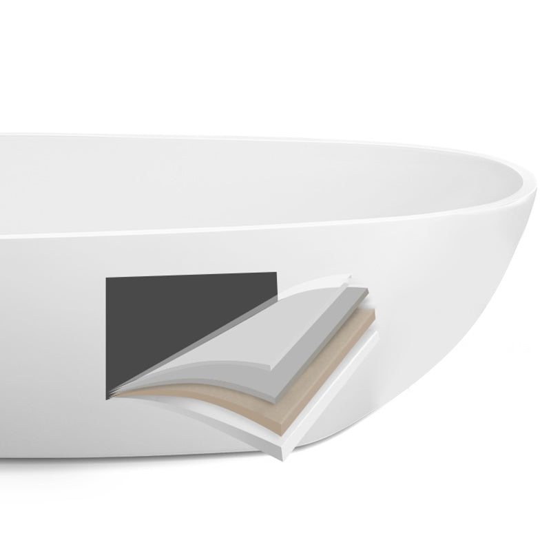 Contemporary Soaking Freestanding Bathtub Acrylic-Fiberglass Oval Bathtub Clearhalo 'Bathroom Remodel & Bathroom Fixtures' 'Bathtubs' 'Home Improvement' 'home_improvement' 'home_improvement_bathtubs' 'Showers & Bathtubs' 6194071