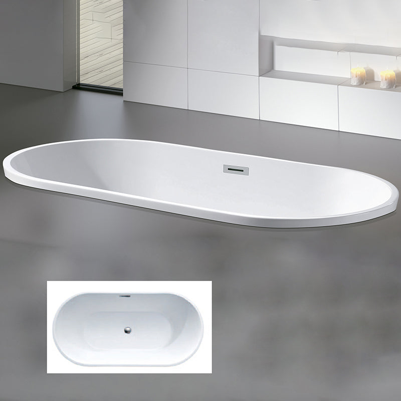 Modern Rectangular Drop-in Bath Tub White Acrylic Tub with Internal Drain Clearhalo 'Bathroom Remodel & Bathroom Fixtures' 'Bathtubs' 'Home Improvement' 'home_improvement' 'home_improvement_bathtubs' 'Showers & Bathtubs' 6194155