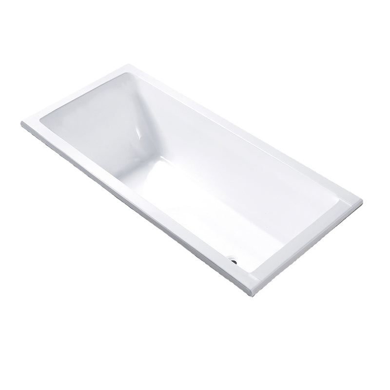 Modern Rectangular Drop-in Bath Tub White Acrylic Tub with Internal Drain Clearhalo 'Bathroom Remodel & Bathroom Fixtures' 'Bathtubs' 'Home Improvement' 'home_improvement' 'home_improvement_bathtubs' 'Showers & Bathtubs' 6194156