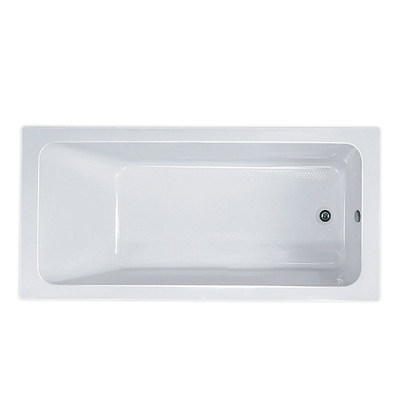 Modern Rectangular Drop-in Bath Tub White Acrylic Tub with Internal Drain Clearhalo 'Bathroom Remodel & Bathroom Fixtures' 'Bathtubs' 'Home Improvement' 'home_improvement' 'home_improvement_bathtubs' 'Showers & Bathtubs' 6194159