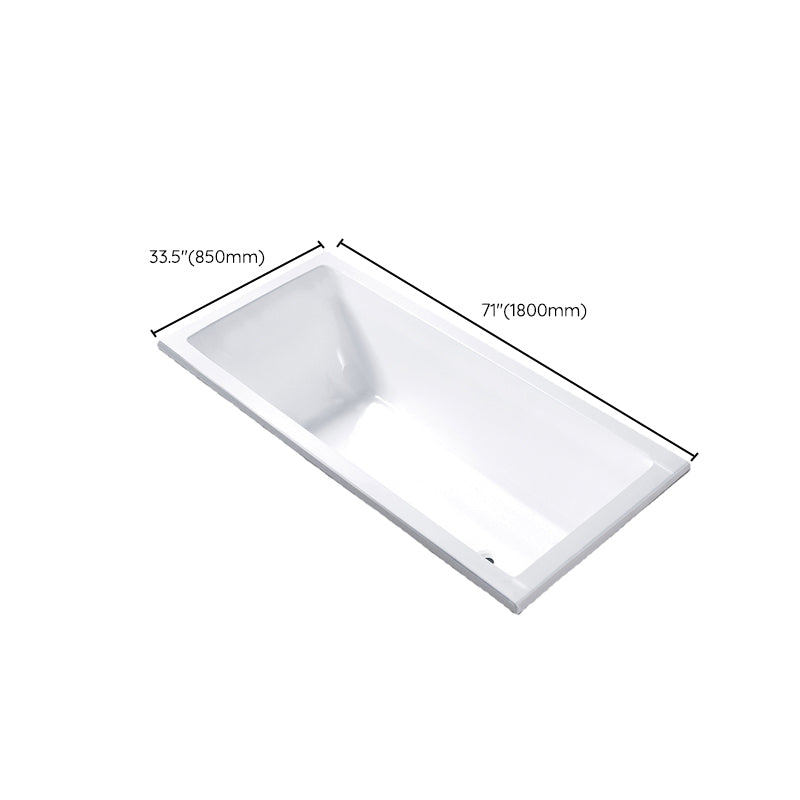 Modern Rectangular Drop-in Bath Tub White Acrylic Tub with Internal Drain Clearhalo 'Bathroom Remodel & Bathroom Fixtures' 'Bathtubs' 'Home Improvement' 'home_improvement' 'home_improvement_bathtubs' 'Showers & Bathtubs' 6194168