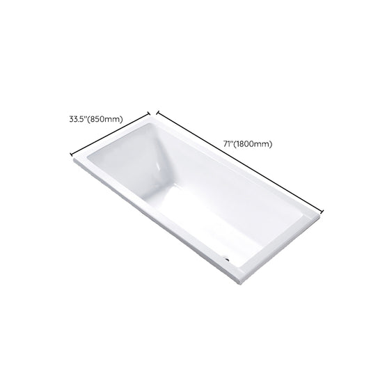 Modern Rectangular Drop-in Bath Tub White Acrylic Tub with Internal Drain Clearhalo 'Bathroom Remodel & Bathroom Fixtures' 'Bathtubs' 'Home Improvement' 'home_improvement' 'home_improvement_bathtubs' 'Showers & Bathtubs' 6194168