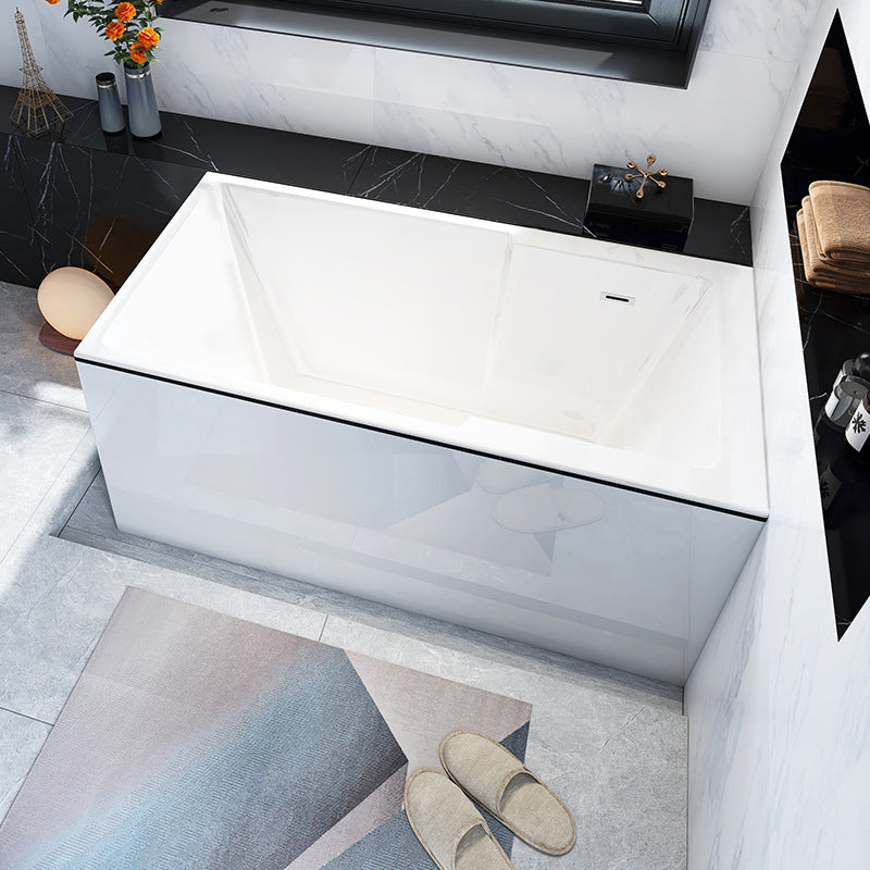 Freestanding Acrylic Bathtub Modern Stand Alone Soaking Tub with Slotted Overflow Drain Right Tub Clearhalo 'Bathroom Remodel & Bathroom Fixtures' 'Bathtubs' 'Home Improvement' 'home_improvement' 'home_improvement_bathtubs' 'Showers & Bathtubs' 6194235