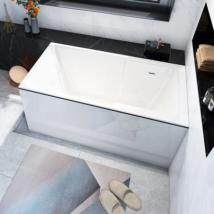 Freestanding Acrylic Bathtub Modern Stand Alone Soaking Tub with Slotted Overflow Drain Right Tub Clearhalo 'Bathroom Remodel & Bathroom Fixtures' 'Bathtubs' 'Home Improvement' 'home_improvement' 'home_improvement_bathtubs' 'Showers & Bathtubs' 6194235