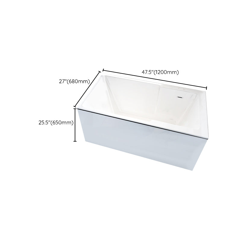 Freestanding Acrylic Bathtub Modern Stand Alone Soaking Tub with Slotted Overflow Drain Clearhalo 'Bathroom Remodel & Bathroom Fixtures' 'Bathtubs' 'Home Improvement' 'home_improvement' 'home_improvement_bathtubs' 'Showers & Bathtubs' 6194252