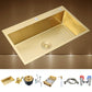 Retangle Drop-in Sink Stainless Steel Single Bowl Golden Kitchen Sink with Strainer Sink with Faucet Draw the Nozzle Faucet Clearhalo 'Home Improvement' 'home_improvement' 'home_improvement_kitchen_sinks' 'Kitchen Remodel & Kitchen Fixtures' 'Kitchen Sinks & Faucet Components' 'Kitchen Sinks' 'kitchen_sinks' 6196153