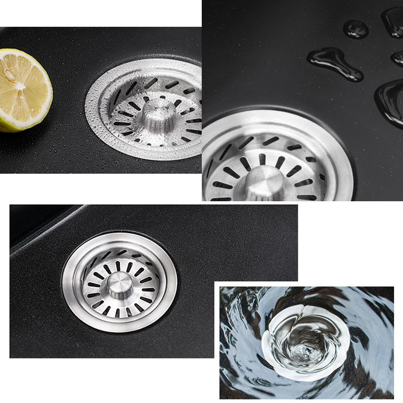 Stone Farmhouse Kitchen Sink Single Bowl Drop-In Sink with Basket Strainer Clearhalo 'Home Improvement' 'home_improvement' 'home_improvement_kitchen_sinks' 'Kitchen Remodel & Kitchen Fixtures' 'Kitchen Sinks & Faucet Components' 'Kitchen Sinks' 'kitchen_sinks' 6196188