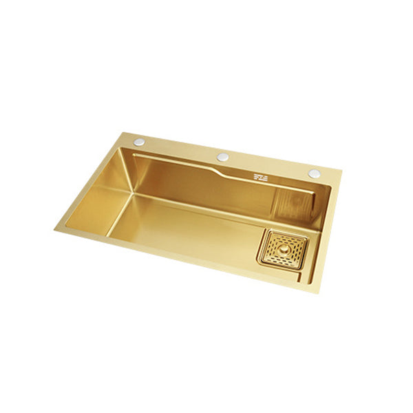 Glam Stainless Kitchen Sink Golden with Faucet Cutting-Board Drain Assembly Sink Clearhalo 'Home Improvement' 'home_improvement' 'home_improvement_kitchen_sinks' 'Kitchen Remodel & Kitchen Fixtures' 'Kitchen Sinks & Faucet Components' 'Kitchen Sinks' 'kitchen_sinks' 6196230