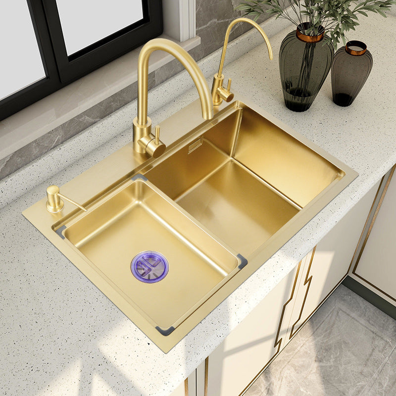 Stainless Steel Kitchen Sink Single Bowl Drop-in Sink 3 Holes with Strainer Clearhalo 'Home Improvement' 'home_improvement' 'home_improvement_kitchen_sinks' 'Kitchen Remodel & Kitchen Fixtures' 'Kitchen Sinks & Faucet Components' 'Kitchen Sinks' 'kitchen_sinks' 6196246