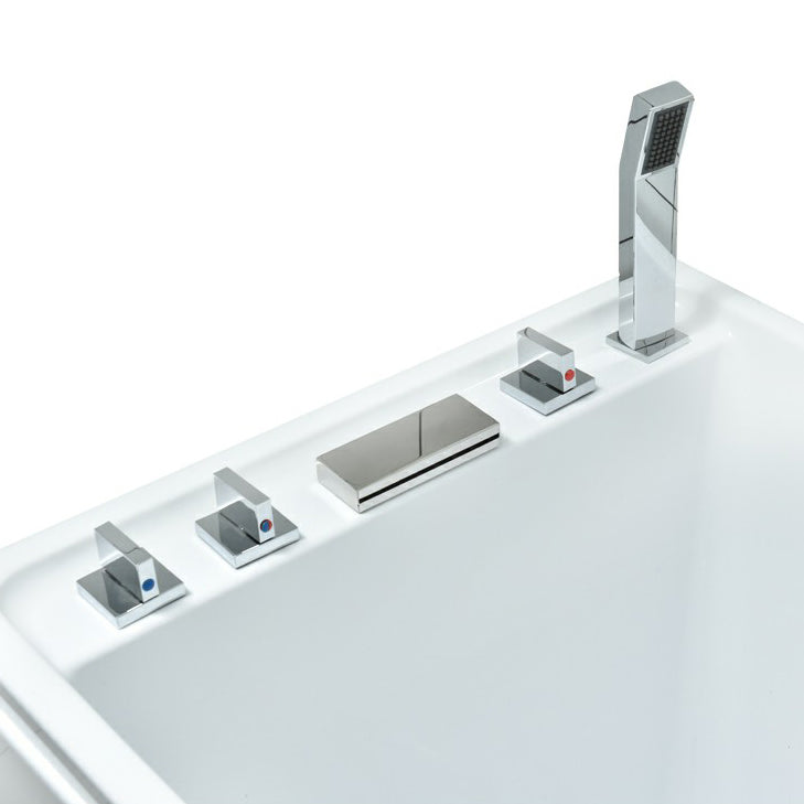 Modern Acrylic-Fiberglass Rectangular Bathtub Freestanding Soaking Bathtub Clearhalo 'Bathroom Remodel & Bathroom Fixtures' 'Bathtubs' 'Home Improvement' 'home_improvement' 'home_improvement_bathtubs' 'Showers & Bathtubs' 6196295