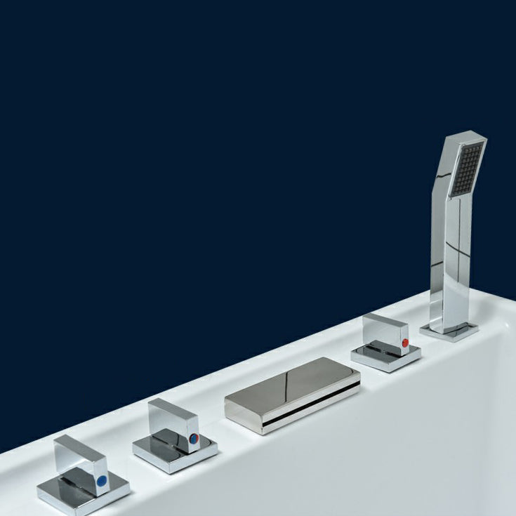 Modern Acrylic-Fiberglass Rectangular Bathtub Freestanding Soaking Bathtub Clearhalo 'Bathroom Remodel & Bathroom Fixtures' 'Bathtubs' 'Home Improvement' 'home_improvement' 'home_improvement_bathtubs' 'Showers & Bathtubs' 6196299