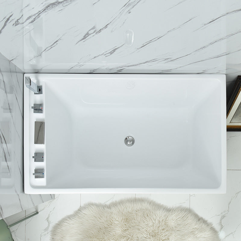 Modern Acrylic-Fiberglass Rectangular Bathtub Freestanding Soaking Bathtub Clearhalo 'Bathroom Remodel & Bathroom Fixtures' 'Bathtubs' 'Home Improvement' 'home_improvement' 'home_improvement_bathtubs' 'Showers & Bathtubs' 6196302